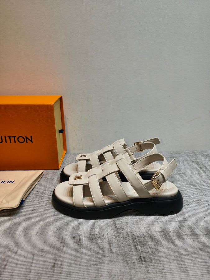 LV women's shoes LV woven Roman sandals, the thick sole design quietly elongates the proportions, — Premium Replica — photo 4