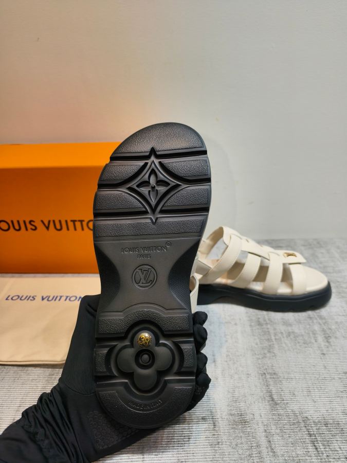LV women's shoes LV woven Roman sandals, the thick sole design quietly elongates the proportions, — Premium Replica — photo 6