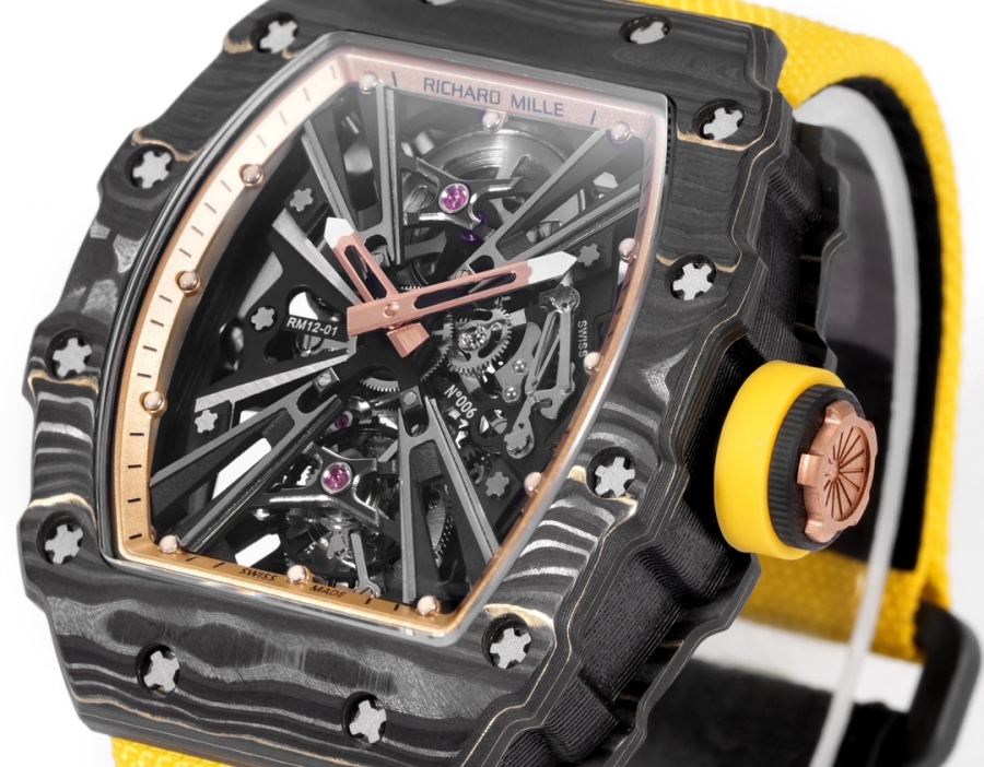 Richard Mille Watches RICHARDMILLE RM12-01 Gold Carbon TPT — 1:1 Replica For Sale — photo 4