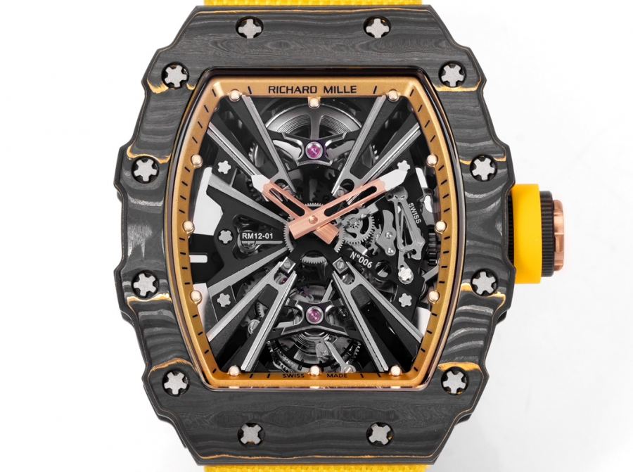 Richard Mille Watches RICHARDMILLE RM12-01 Gold Carbon TPT — 1:1 Replica For Sale — photo 6