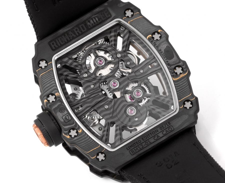 Richard Mille Watches RICHARDMILLE RM12-01 Gold Carbon TPT — 1:1 Replica For Sale — photo 7