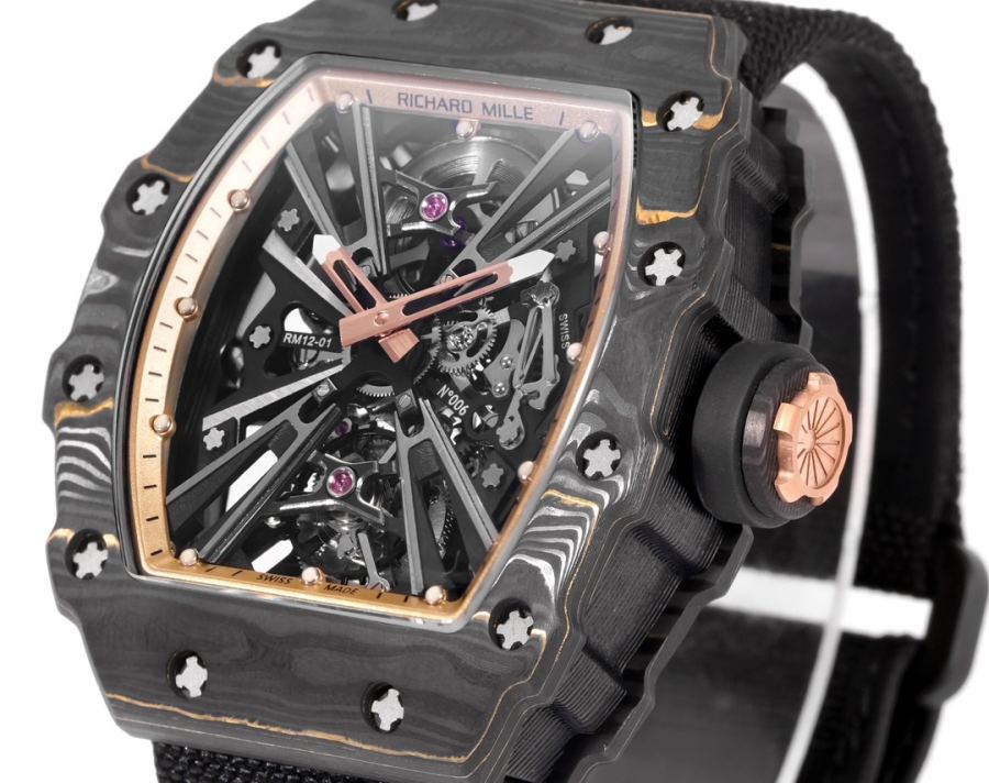 Richard Mille Watches RICHARDMILLE RM12-01 Gold Carbon TPT — 1:1 Replica For Sale — photo 3