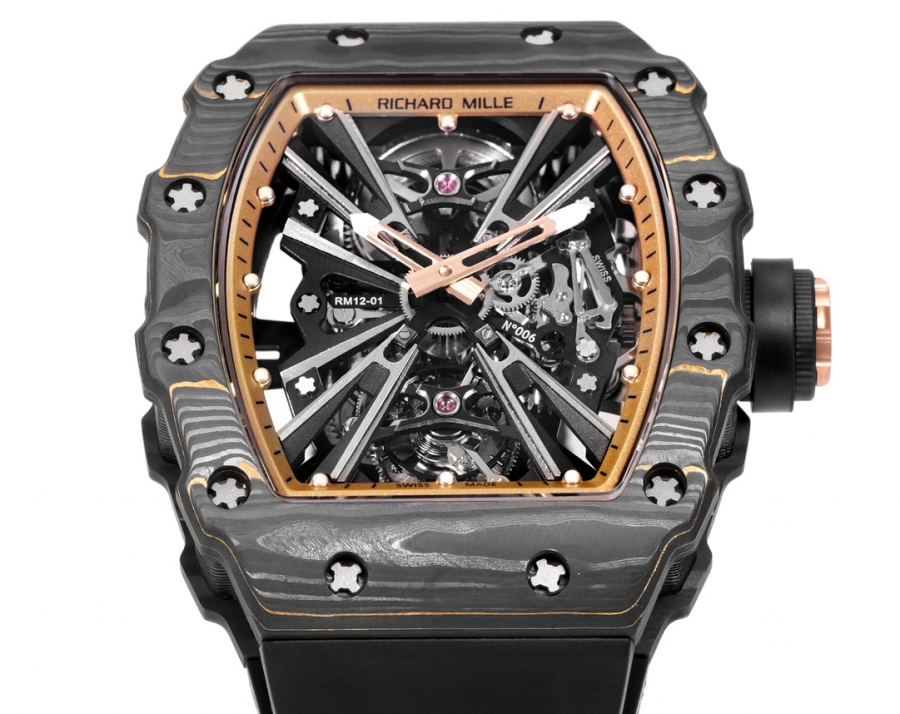 Richard Mille Watches RICHARDMILLE RM12-01 Gold Carbon TPT — 1:1 Replica — photo 5