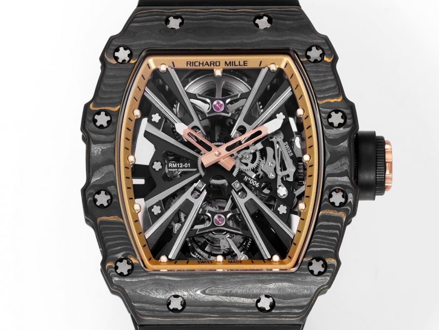 Richard Mille Watches RICHARDMILLE RM12-01 Gold Carbon TPT — 1:1 Replica — photo 6