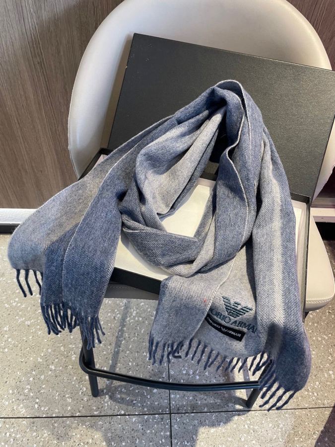 Armani scarf The latest striped and color-blocked men's lamb wool scarf from Armani's overseas counters — AAA Quality Replica — photo 8