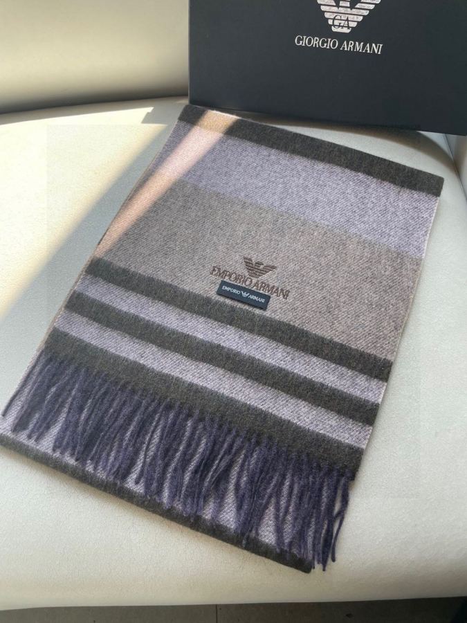 Armani scarf The latest striped and color-blocked men's lamb wool scarf from Armani's overseas counters — 1:1 Replica For Sale — photo 4