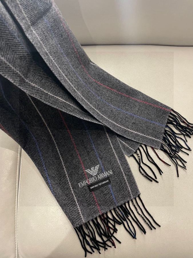 Armani scarf The latest striped and color-blocked men's lamb wool scarf from Armani's overseas counters — Premium Replica — photo 6