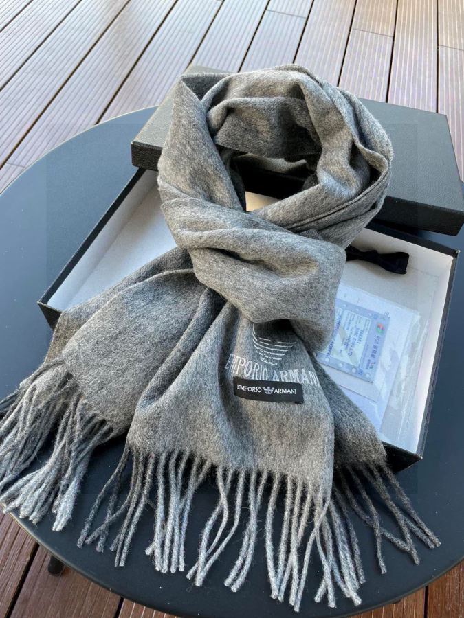 Armani scarf The latest striped and color-blocked men's lamb wool scarf from Armani's overseas counters — AAA Quality Replica — photo 8