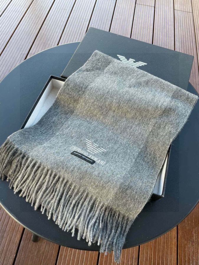 Armani scarf The latest striped and color-blocked men's lamb wool scarf from Armani's overseas counters — AAA Quality Replica — photo 3