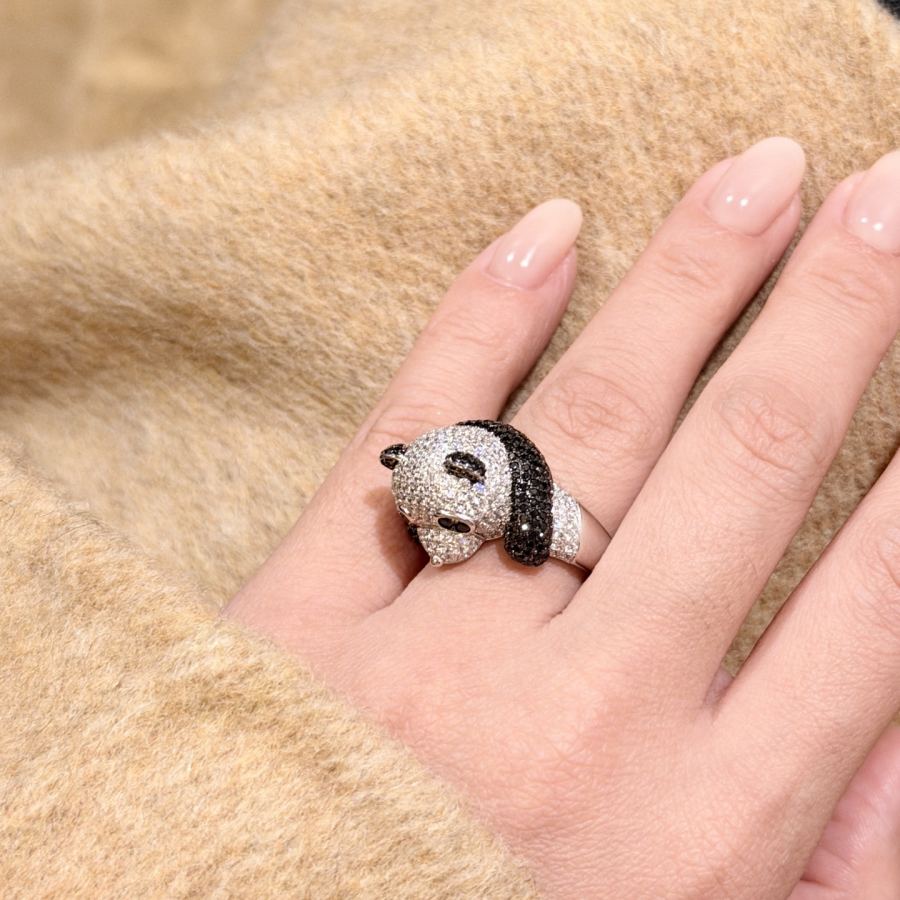 Qeelin Jewelry A7089 Qilin High-end Jewelry Charity Panda Bear Black and White Ring 925 Sterling — 1:1 Replica For Sale — photo 3