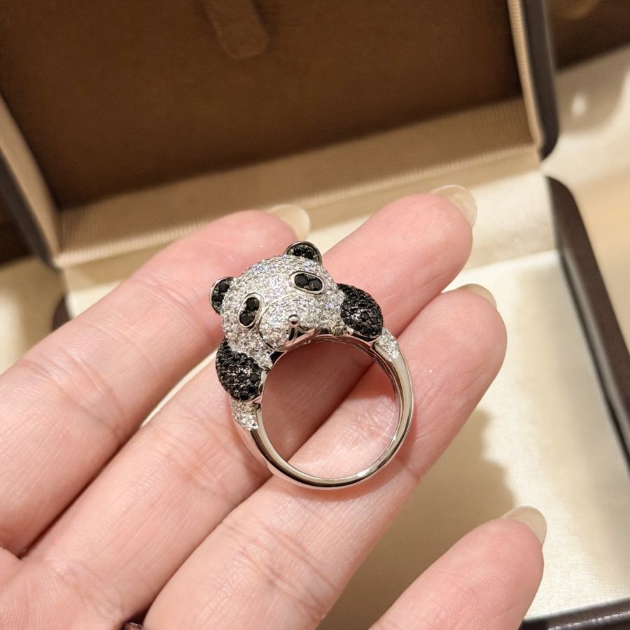 Qeelin Jewelry A7089 Qilin High-end Jewelry Charity Panda Bear Black and White Ring 925 Sterling — 1:1 Replica For Sale — photo 8