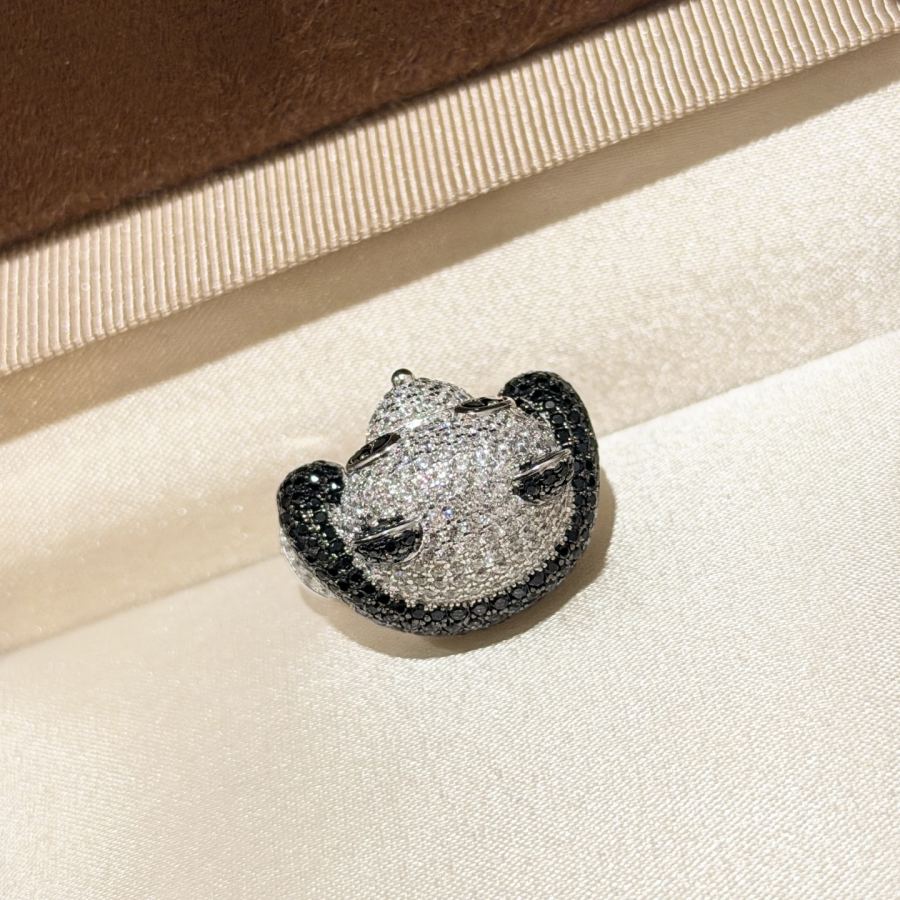 Qeelin Jewelry A7089 Qilin High-end Jewelry Charity Panda Bear Black and White Ring 925 Sterling — 1:1 Replica For Sale — photo 9