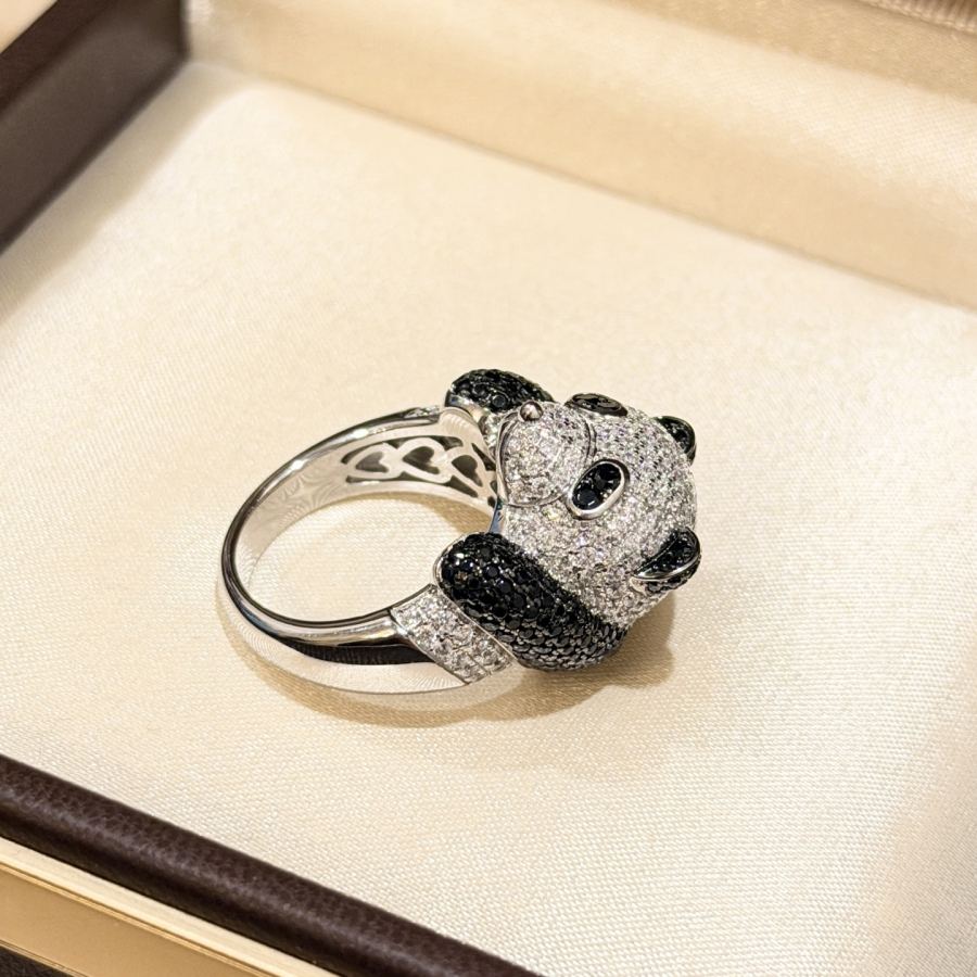 Qeelin Jewelry A7089 Qilin High-end Jewelry Charity Panda Bear Black and White Ring 925 Sterling — 1:1 Replica For Sale — photo 4