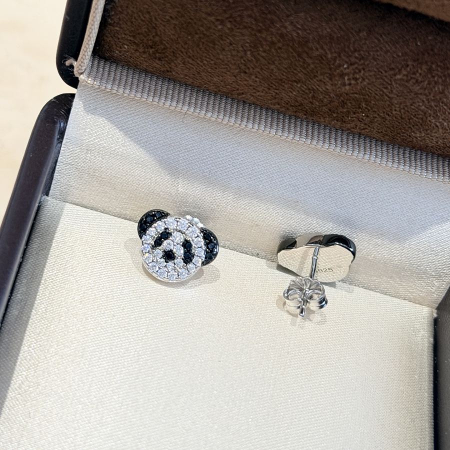 Qeelin Jewelry Kirin High Jewelry Charity Panda Bear Black and White Earrings 925 Sterling Silver — 1:1 Replica — photo 8