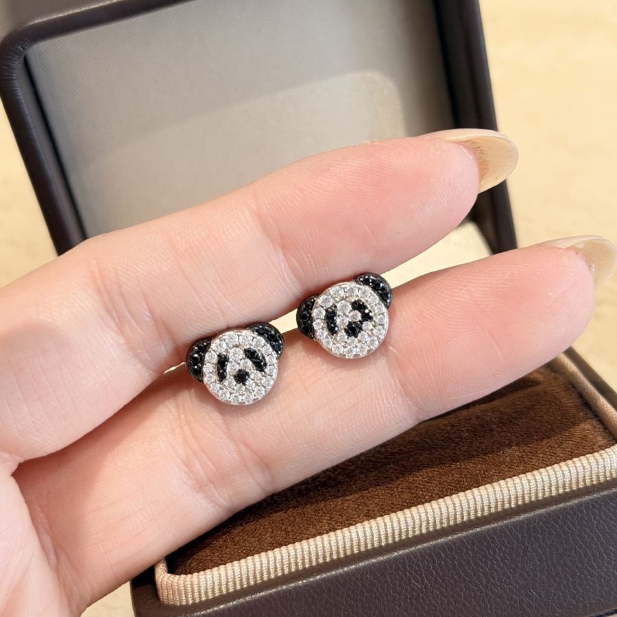 Qeelin Jewelry Kirin High Jewelry Charity Panda Bear Black and White Earrings 925 Sterling Silver — 1:1 Replica — photo 7