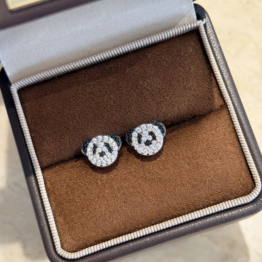 Qeelin Jewelry Kirin High Jewelry Charity Panda Bear Black and White Earrings 925 Sterling Silver — 1:1 Replica