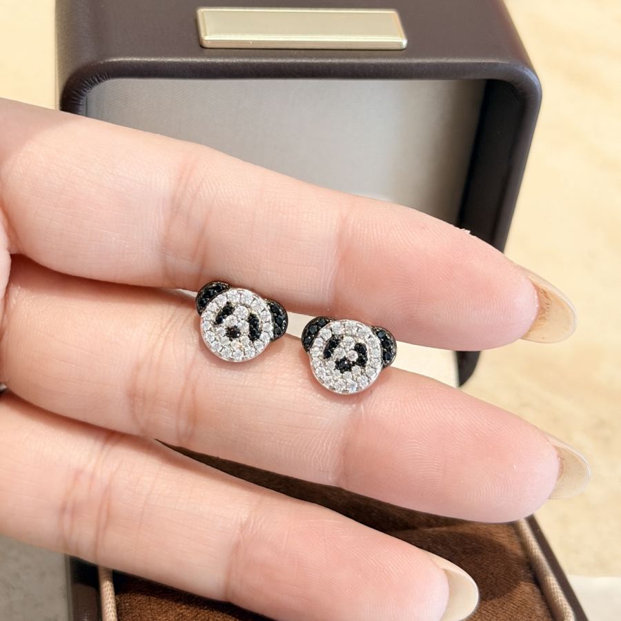 Qeelin Jewelry Kirin High Jewelry Charity Panda Bear Black and White Earrings 925 Sterling Silver — 1:1 Replica — photo 9
