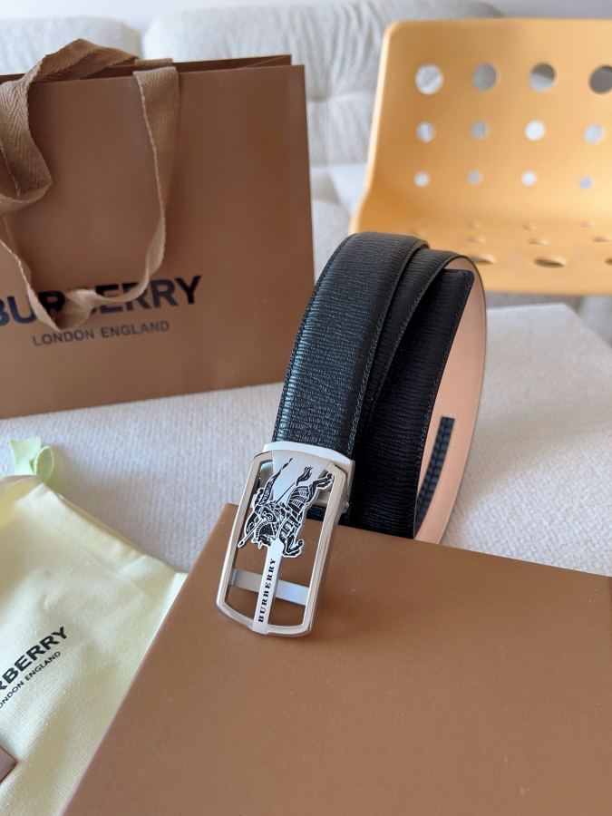 BURBERRY belt, privately customized smooth automatic buckle series original leather with steel buckle — 1:1 Replica For Sale — photo 5