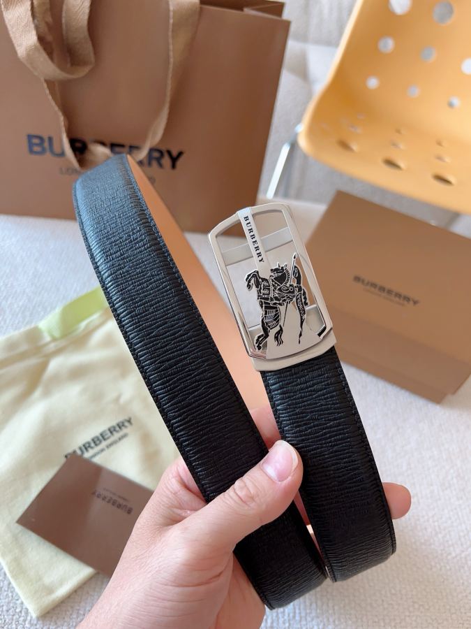 BURBERRY belt, privately customized smooth automatic buckle series original leather with steel buckle — 1:1 Replica For Sale — photo 2
