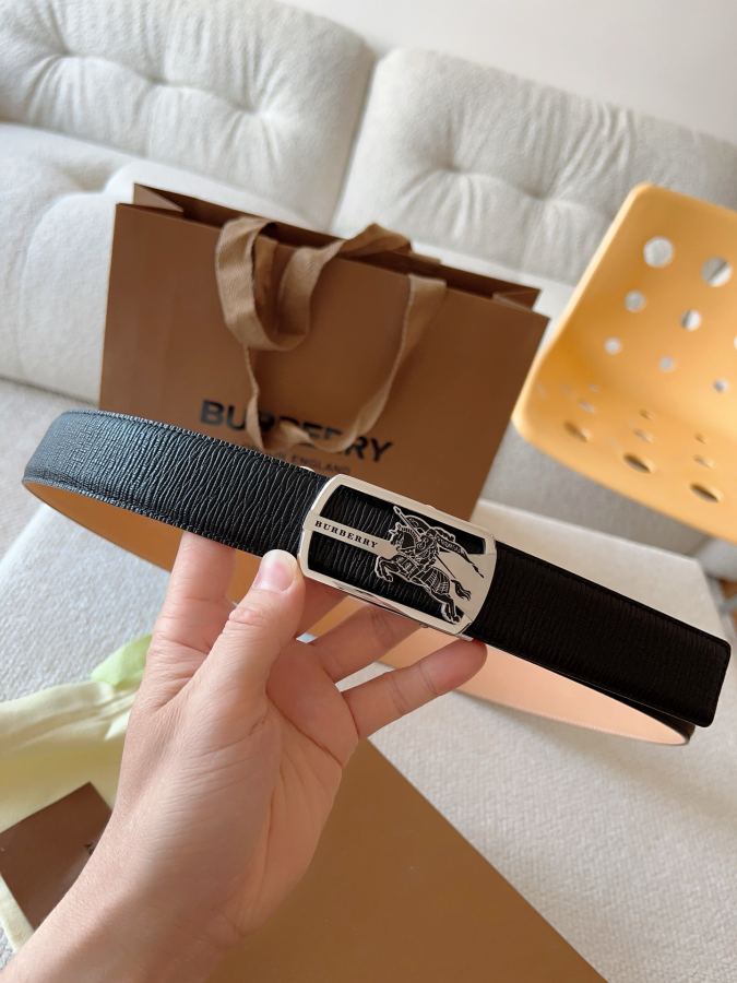 BURBERRY belt, privately customized smooth automatic buckle series original leather with steel buckle — 1:1 Replica For Sale — photo 3