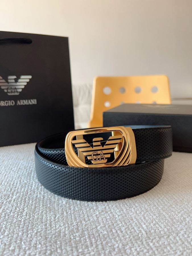 ARMANI belt, privately customized smooth automatic buckle series Original leather with steel buckle — AAA Quality Replica — photo 5
