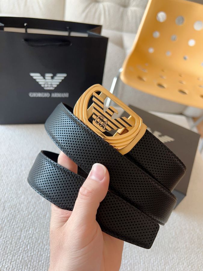 ARMANI belt, privately customized smooth automatic buckle series Original leather with steel buckle — AAA Quality Replica