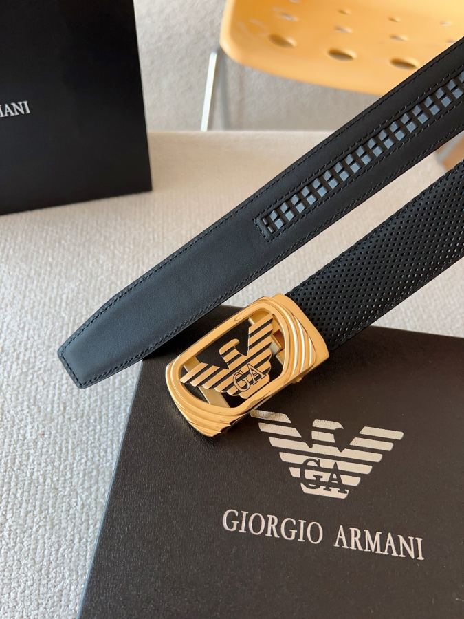 ARMANI belt, privately customized smooth automatic buckle series Original leather with steel buckle — AAA Quality Replica — photo 6