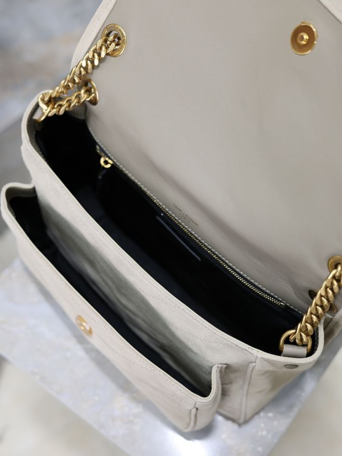 Сумка YSL Серая матовая с золотой пряжкой — photo 9
