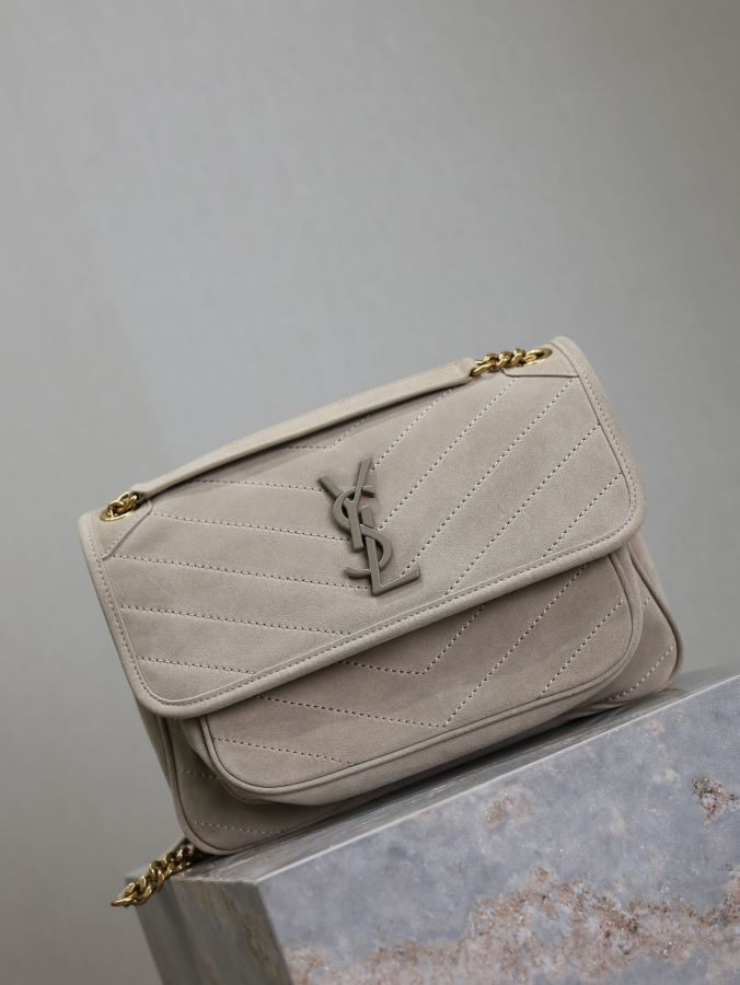 Сумка YSL Серая матовая с золотой пряжкой — photo 2