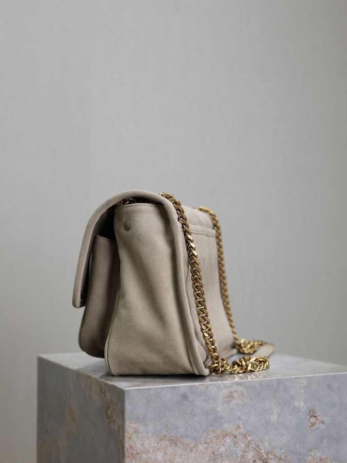 Сумка YSL Серая матовая с золотой пряжкой — photo 5