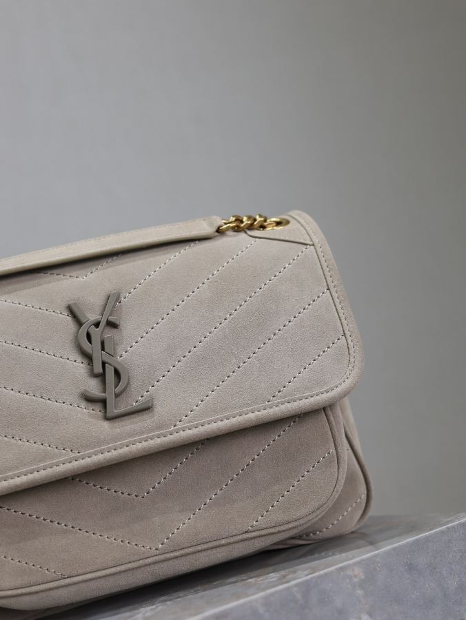 Сумка YSL Серая матовая с золотой пряжкой — photo 3