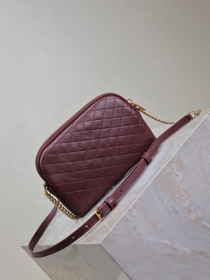 YSL-väska Maroon guldspänne fårskinn — photo 5