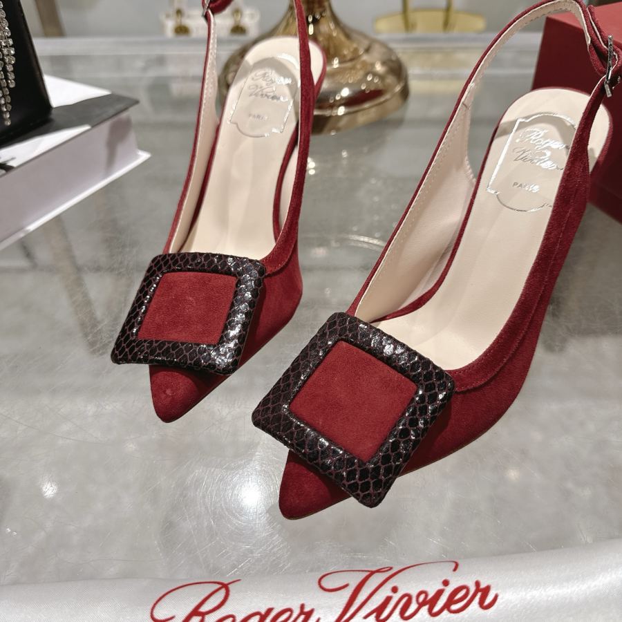 Factory New RV women's shoes mini buckle back high-heeled sandals — AAA Quality Replica — photo 7