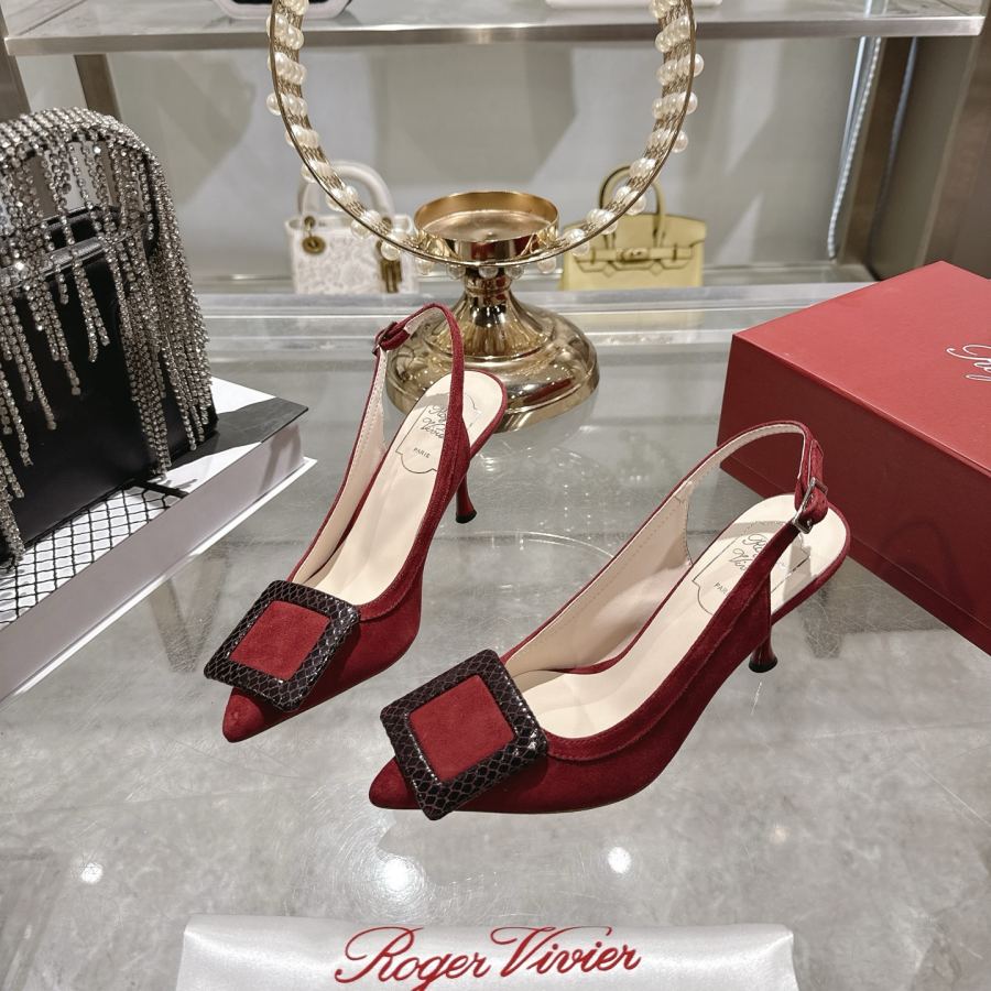 Factory New RV women's shoes mini buckle back high-heeled sandals — AAA Quality Replica — photo 3