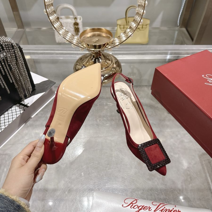 Factory New RV women's shoes mini buckle back high-heeled sandals — AAA Quality Replica — photo 9