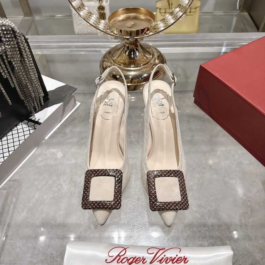 Factory New RV women's shoes mini buckle back high-heeled sandals — 1:1 Replica