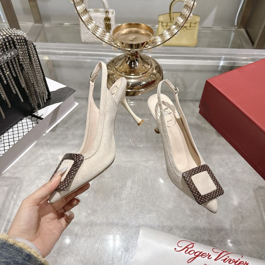 Factory New RV women's shoes mini buckle back high-heeled sandals — 1:1 Replica — photo 4