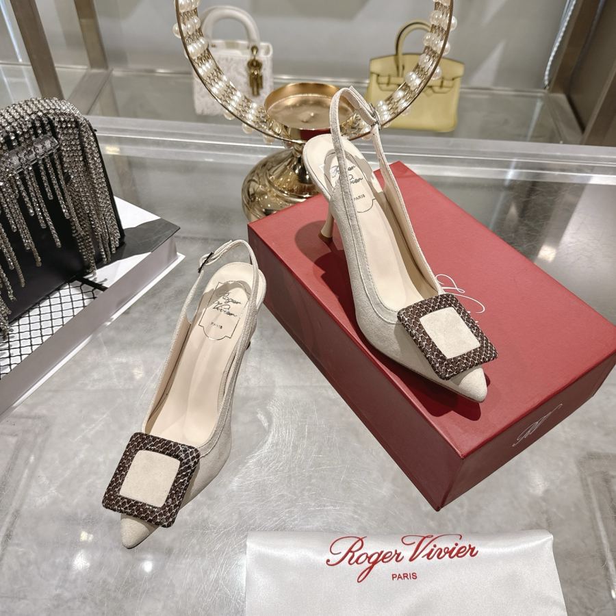 Factory New RV women's shoes mini buckle back high-heeled sandals — 1:1 Replica — photo 6