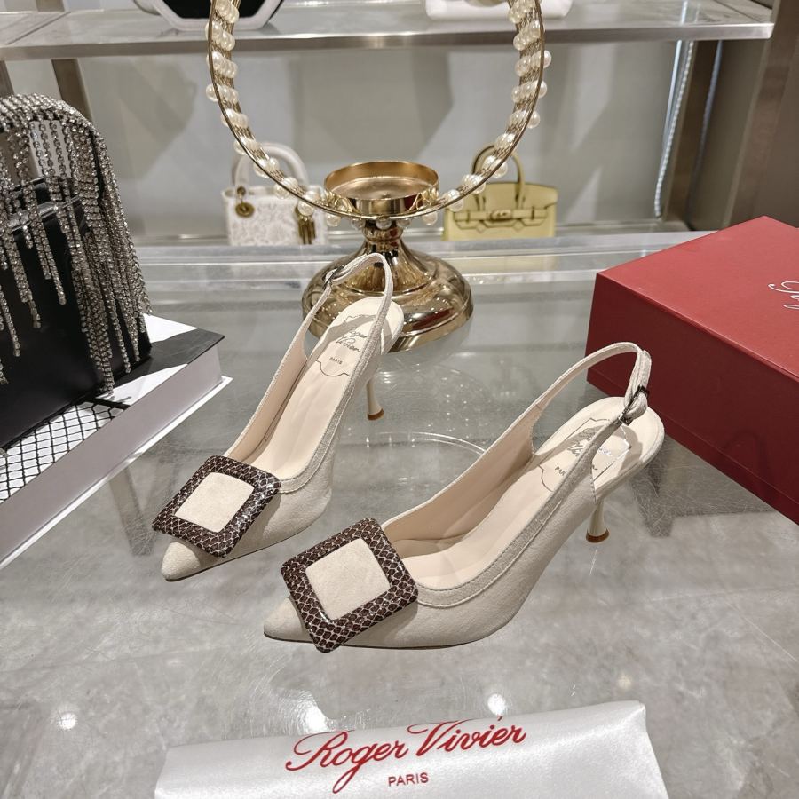 Factory New RV women's shoes mini buckle back high-heeled sandals — 1:1 Replica — photo 3