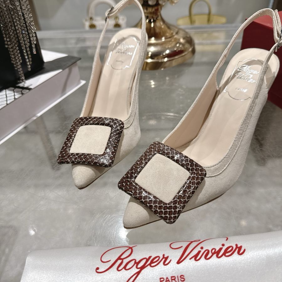 Factory New RV women's shoes mini buckle back high-heeled sandals — 1:1 Replica — photo 7
