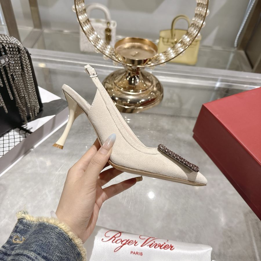 Factory New RV women's shoes mini buckle back high-heeled sandals — 1:1 Replica — photo 5