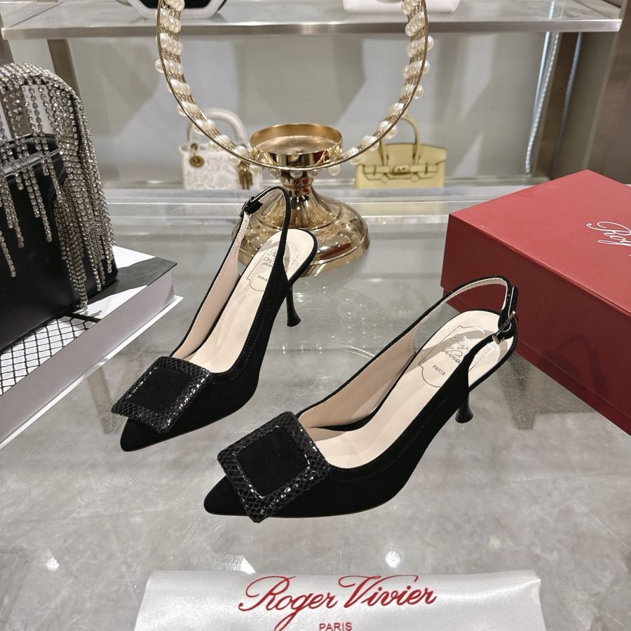 Factory New RV women's shoes mini buckle back high-heeled sandals — Premium Replica — photo 3