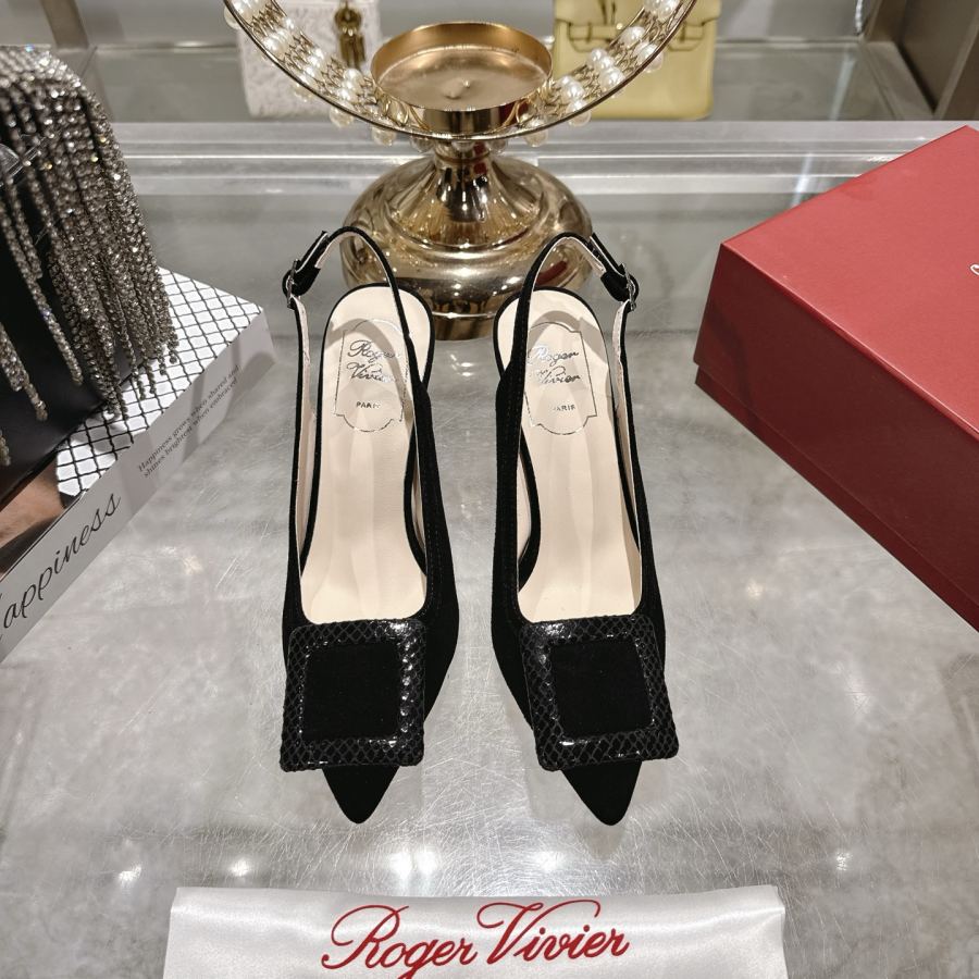 Factory New RV women's shoes mini buckle back high-heeled sandals — Premium Replica