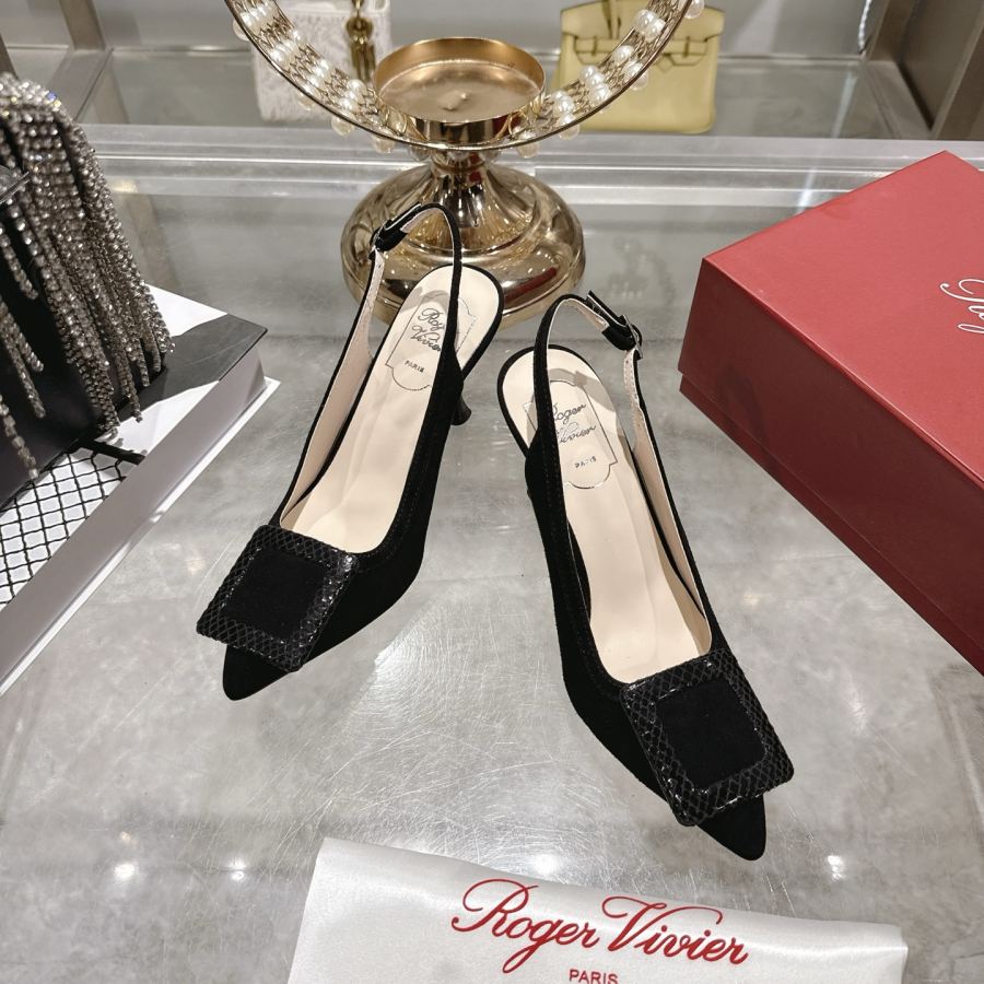 Factory New RV women's shoes mini buckle back high-heeled sandals — Premium Replica — photo 2