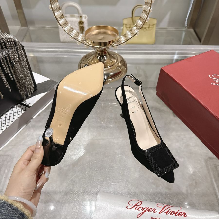 Factory New RV women's shoes mini buckle back high-heeled sandals — Premium Replica — photo 8