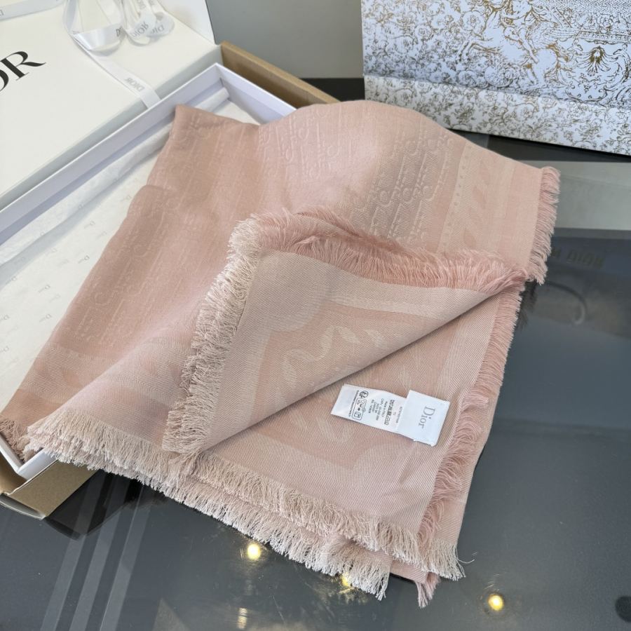 dior glasses Dior classic square scarf, rouge pink, soft and light texture, elegant jacquard, versatile — Premium Replica — photo 4