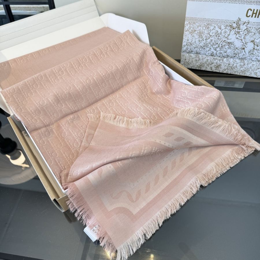 dior glasses Dior classic square scarf, rouge pink, soft and light texture, elegant jacquard, versatile — Premium Replica — photo 6