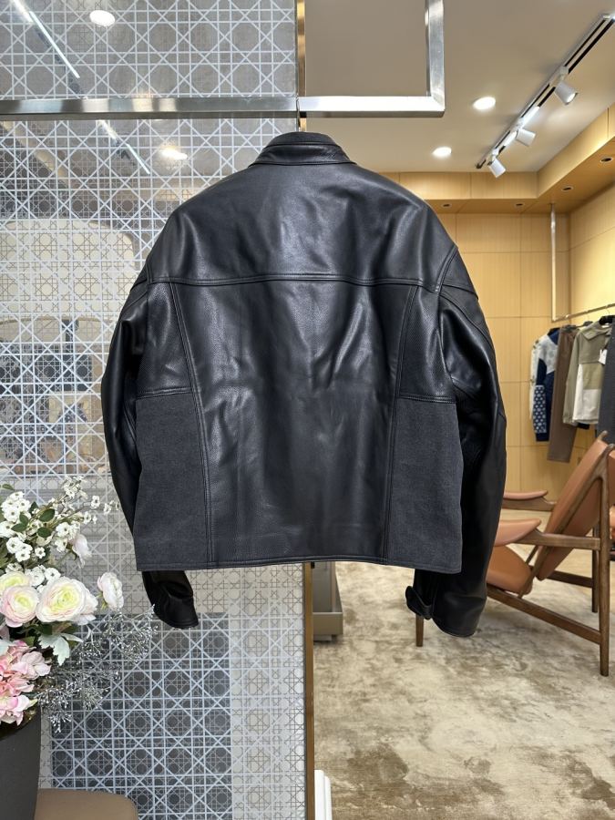 Gucci men GUCCI red and green webbing genuine leather motorcycle jacket — 1:1 Replica For Sale — photo 2