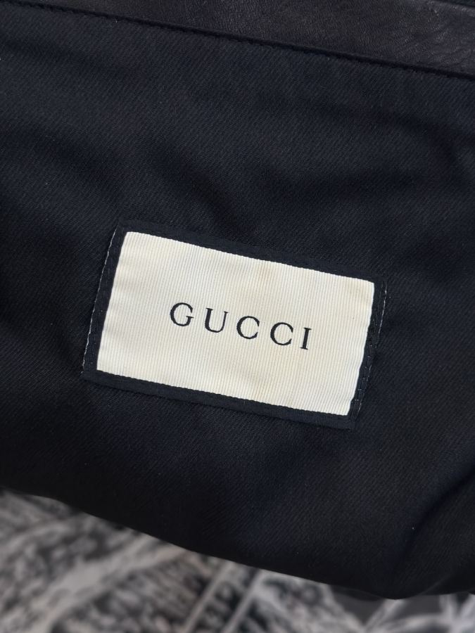 Gucci men GUCCI red and green webbing genuine leather motorcycle jacket — 1:1 Replica For Sale — photo 9