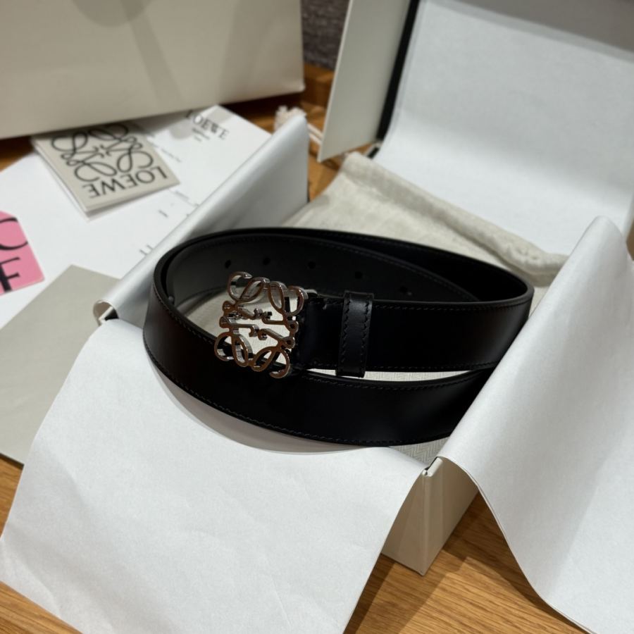 Loewe Bælte Loewe Anagram bælte i glat kalveskind